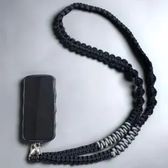 ブラック パラコード スマホショルダーストラップ