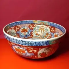 骨董品　金彩赤絵牡丹文　盛鉢　大鉢　菓子鉢　深鉢　丼鉢　古伊万里　伊万里　和食のサムネイル