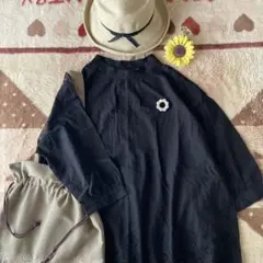 【新品】tsukuru＆Lin♡裾スカラップ刺繍レース後ハーフボタンチュニック♡