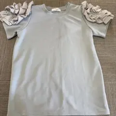 Myu フリル袖 半袖Tシャツ ライトグレー Fサイズのサムネイル