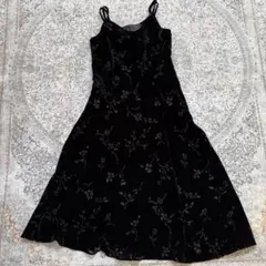 COMME CA ISM 黒 ベルベット キャミワンピース M