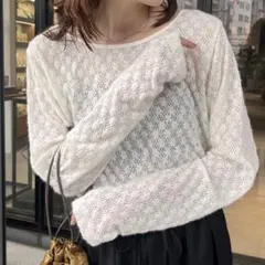 ciaopanic typy起毛レースシアートップス