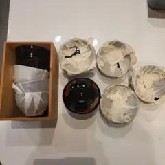 漆器 花柄 椀セット 10個数