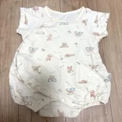 après les cours◎くま柄ロンパース 80