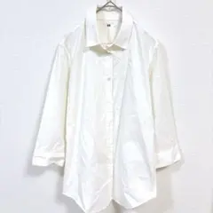 【M】UNIQLO ホワイト シャツ 白シャツ 白 七分袖 七分 ユニクロ