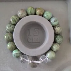 【豊かさ・癒し】バリサイトと水晶パワーストーンブレスレット内径15.5cm