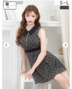 明日花キララ着用　胸元ジップAラインミニ丈キャバドレス　dazzy