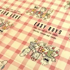 EASY BOYS 生地 はぎれ 布地 ピンク チェック柄 レトロ