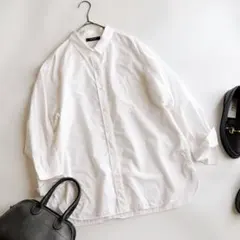 UNTITLED シンプル洗える コットン ベーシックシャツ 白 アンタイトル