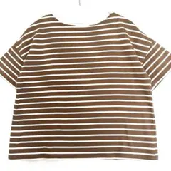 ボーダー　半袖Tシャツ　ブラウン×ホワイト　綿100%のサムネイル