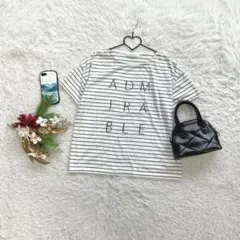 ショコラフィネローブ 半袖Tシャツ ボーダー ロゴプリント F カジュアル 春夏