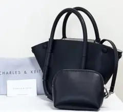 CHARLES & KEITH Machina マチナ バケットバッグ ブラック
