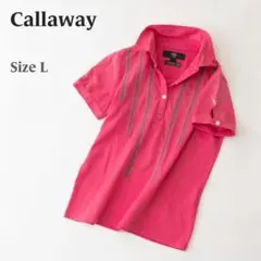 Callaway キャロウェイ ポロシャツ ゴルフウェア ピンク L 古着