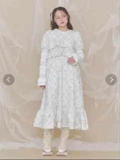 merry jenny jacquard tieredワンピース ブルー