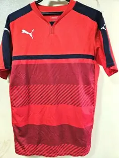 Puma ストライプデザインシャツ 赤/ネイビー