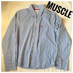 【美品】Abercrombie&Fitch チェックシャツ ブルー XXL