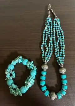 【まとめ売り】アジアン　エスニック　ターコイズ　トルコ石　ビーズブレスレッド