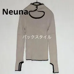 【美品】Neuna ヌナ　ハイネックニットソー　グレージュ　バックボタン　S Mのサムネイル