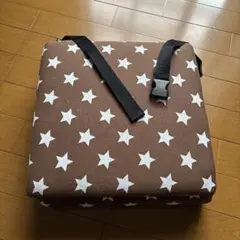 子供用　ベビー用　お食事クッション　星柄 (ブラウン) 座布団のサムネイル