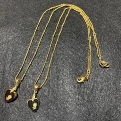 ハート型ペンダントネックレス 2本セット