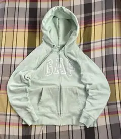 00s OLD GAP ジップパーカー　y2k 短丈　ミントグリーン