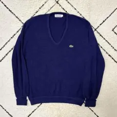 70年代 IZOD LACOSTE ラコステ Vネック セーター　メンズL
