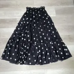 31 Sons de mode フレアスカート 黒白ドット柄　ロング