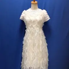 フリンジジャガードレース キャミワンピース　アイボリー　Sサイズ