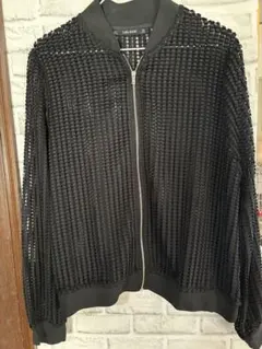 ZARA BASIC ブラック メッシュジャケット Lのサムネイル