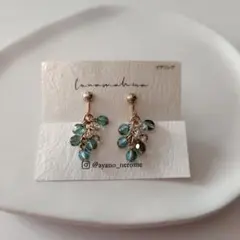 lunamahina エメラルドビーズイヤリング　エメラルド