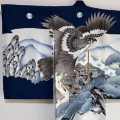 七五三 五歳 男児 羽織・着物・襦袢3点セット 金刺繍 白地 鷹 お仕立て