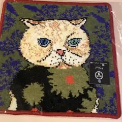 マンナイン mannine 新品 シェニール織り ハンカチ cumin 猫