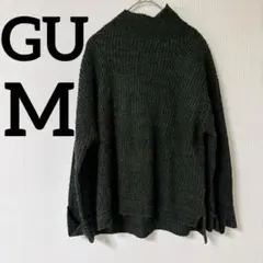 オススメ❣️ダークグリーン 長袖ニット セーター[M]トップス　レディース