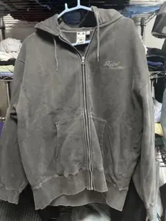 FACE&CURSIVE LOGO ZIP UP SWEAT HOODIE