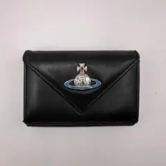 vivienne westwood 三つ折り財布　ブラック　エマ　ブルーオーブ