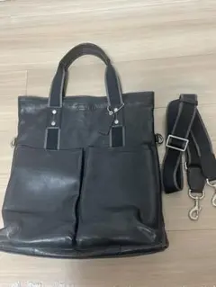 COACH メンズ トートバッグ 2WAY レザー ブラックのサムネイル