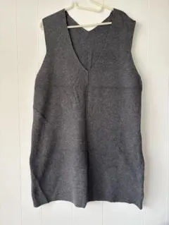 ★新品タグ付き★ 無印良品　手編みニットベスト キナリ ユニセックス 婦人 洗えるミラノリブ編みベスト | 無印良品