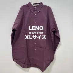 【新品タグ付】LENO ボタンダウンシャツ ギンガムチェック バーガンディ XLのサムネイル