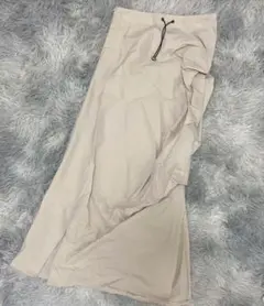 ロングスカート ベージュ スリット