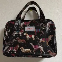 [美品]Cath Kidston バンドバッグ 犬柄 ブラック