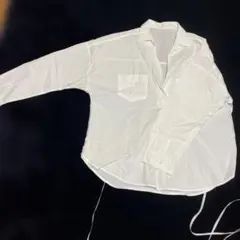 ホワイト長袖シャツ ポケット付きGU ジーユー　サイズL オーバーサイズデザイン