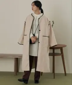 スプリングコート ノーカラージャケット