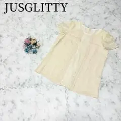 JUSGLITTY ジャスグリッティー＊袖レース 半袖ブラウス アイボリー 2