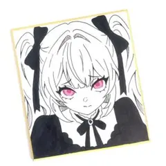 オリジナルイラスト アナログイラスト 色紙 バニーガール バニー