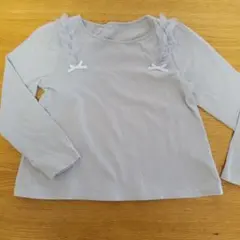 anyfam 薄グレー Tシャツ 120サイズ　肩レース付き