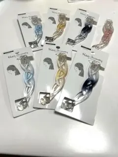 ヘアアクセサリー　バナナクリップ 7点セット　ヘアクリップ