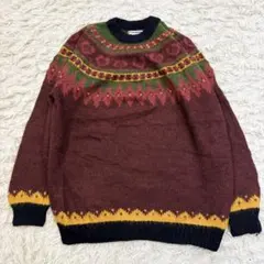 【ヴィンテージ・ウール100%】アルパカウール　ニットセーター ペルー製