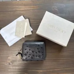 美品＊JIMMY CHOO 二つ折り財布 黒 スタースタッズ 箱保証書付のサムネイル
