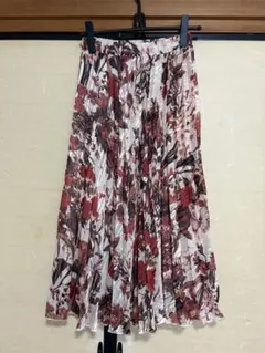 ZARA 花柄プリーツスカート ロング丈