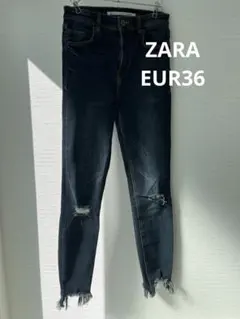 ZARA スキニーデニム ダメージ加工 EUR 36
